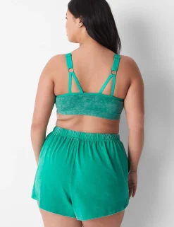 Full Coverage Bras^Lane Bryant Acid Wash Seamless Bralette Deep Green