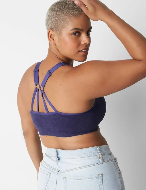 Full Coverage Bras^Lane Bryant Acid Wash Seamless Bralette Navy