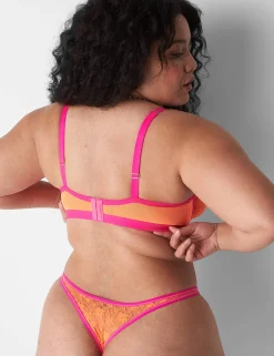 Thong Panties^Lane Bryant Allover Lace Dipped Thong Orange Clown Fish