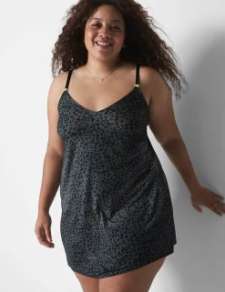 Chemises^Lane Bryant Animal Print Slip Grey Animal