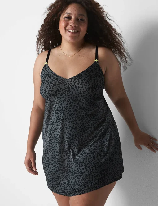 Chemises^Lane Bryant Animal Print Slip Grey Animal