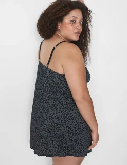 Chemises^Lane Bryant Animal Print Slip Grey Animal