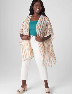 Shirts & Blouses^Lane Bryant Basic Chiffon Overpiece 1125308 Kat Stripe