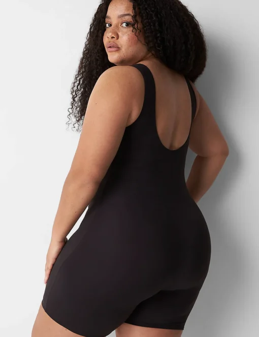 Sleep Separates^Lane Bryant Bike Short Onesie Black