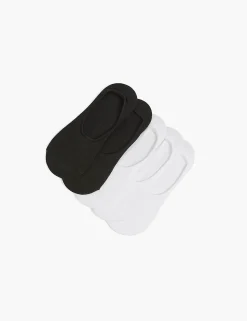 Socks^Lane Bryant Black & White No Show 5 Pack Black And White