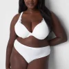 Underwire Bras^Lane Bryant Boost Plunge Bra With Lace Bright White