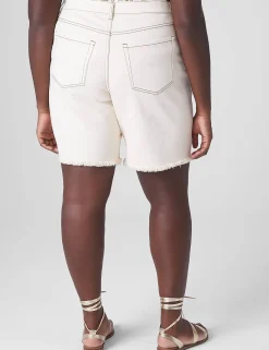 Boyfriend^Lane Bryant Boyfriend Bermuda Jean Short Ecru