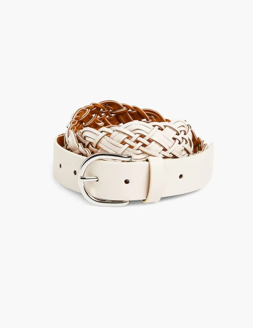 Belts^Lane Bryant Braided Faux-Leather Belt Ivory Rose