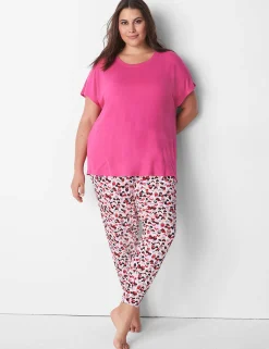 Sleep Separates^Lane Bryant Brushed Jersey Boxy Sleep Tee Pink Yarrow
