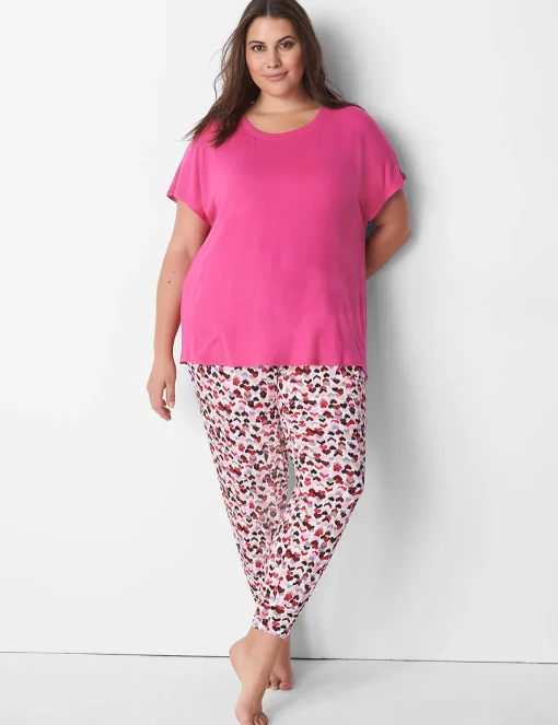 Sleep Separates^Lane Bryant Brushed Jersey Boxy Sleep Tee Pink Yarrow