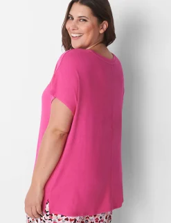 Sleep Separates^Lane Bryant Brushed Jersey Boxy Sleep Tee Pink Yarrow