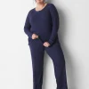 Sleep Separates^Lane Bryant Brushed Jersey Long-Sleeve Top Vixen Stripe