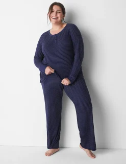 Sleep Separates^Lane Bryant Brushed Jersey Long-Sleeve Top Vixen Stripe