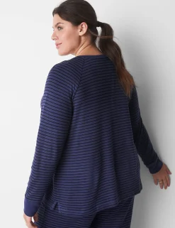 Sleep Separates^Lane Bryant Brushed Jersey Long-Sleeve Top Vixen Stripe