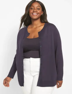 Cardigans^Lane Bryant Button-Front Cardigan Night Sky