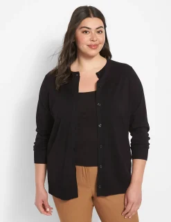 Cardigans^Lane Bryant Button-Front Cardigan Black