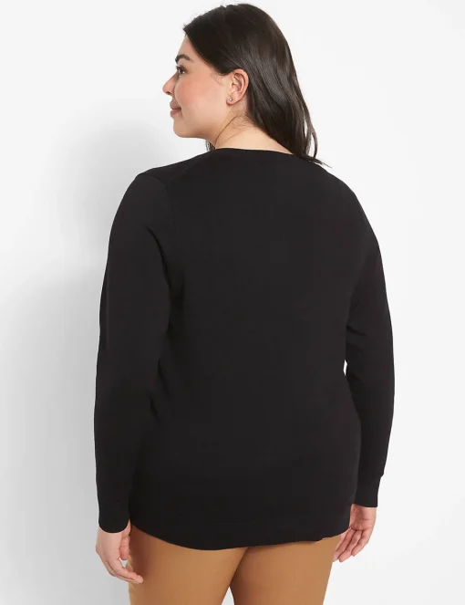 Sweaters^Lane Bryant Button-Front Cardigan Black