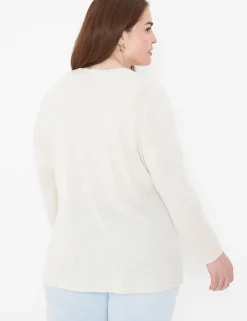 Cardigans^Lane Bryant Button-Front Linen Overpiece Birch