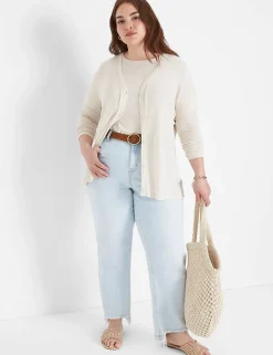 Cardigans^Lane Bryant Button-Front Linen Overpiece Birch