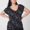 Knit Tops^Lane Bryant Cap-Sleeve Banded-Hem Tee Spotted Shadows
