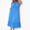 Casual^Lane Bryant Cap-Sleeve Smocked-Waist Midi Dress Sky