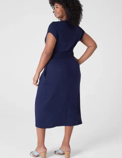 Sheath^Lane Bryant Cap-Sleeve V-Neck Midi Dress Maritime Blue