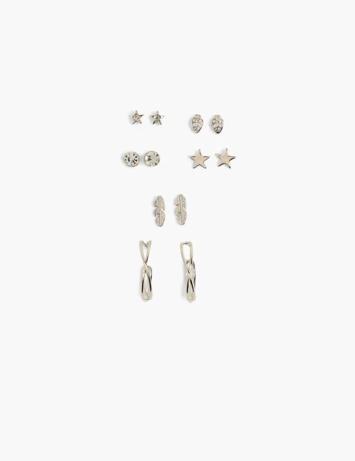 Whimsy^Lane Bryant Celestial Stud Earrings 6 Pack Silver