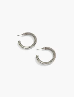 Earrings^Lane Bryant Chain Hoop Earrings Silver