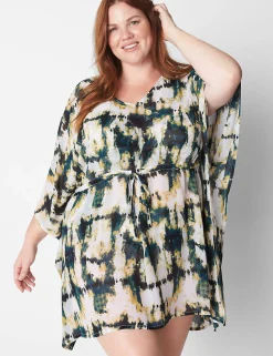 Swim Cover Ups^Lane Bryant Chiffon Dolman Cover-Up Pebbles