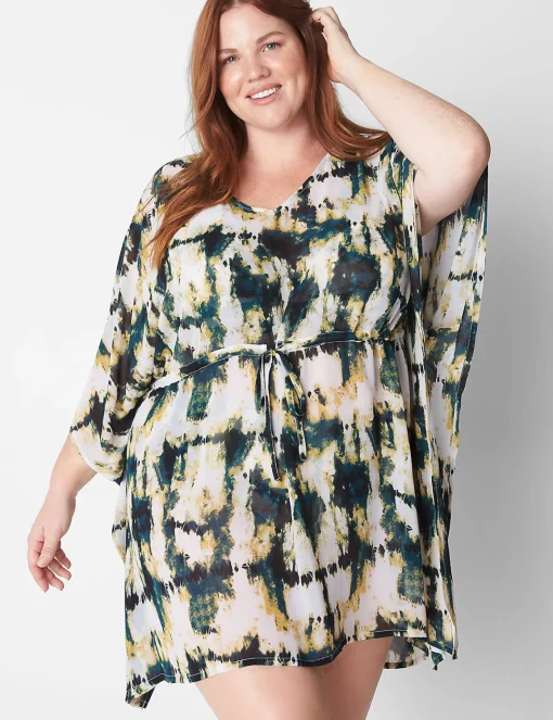 Swim Cover Ups^Lane Bryant Chiffon Dolman Cover-Up Pebbles