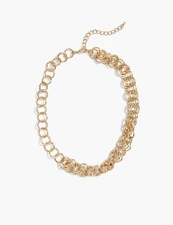 Necklaces^Lane Bryant Circle Chain Link Necklace Gold Tone