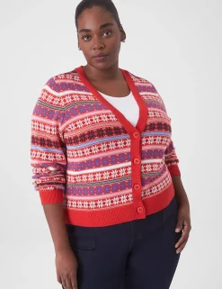 Sweaters^Lane Bryant Classic Button-Front Cardigan Fair Isle