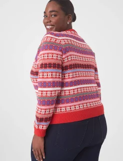 Sweaters^Lane Bryant Classic Button-Front Cardigan Fair Isle