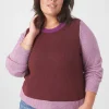 Sweaters^Lane Bryant Classic Crop Crew-Neck Colorblock Pullover Red Combo