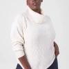 Sweaters^Lane Bryant Classic Long-Sleeve Cowl-Neck Textured Pullover Turtledove