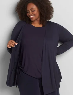 Cardigans^Lane Bryant Classic Open-Front Fit & Flare Overpiece Night Sky
