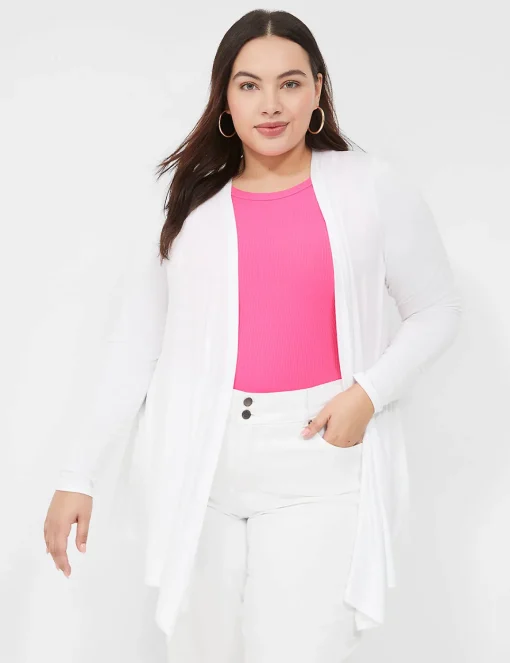 Knit Tops^Lane Bryant Classic Open-Front Fit & Flare Overpiece White