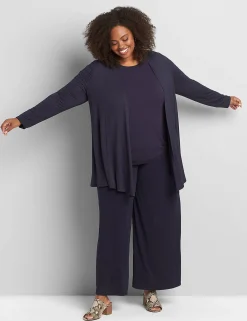 Cardigans^Lane Bryant Classic Open-Front Fit & Flare Overpiece Night Sky