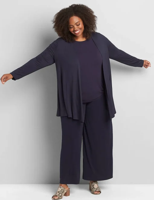 Cardigans^Lane Bryant Classic Open-Front Fit & Flare Overpiece Night Sky