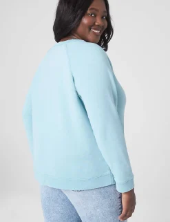 Knit Tops^Lane Bryant Classic Raglan-Sleeve Sweatshirt Tee Aquifer