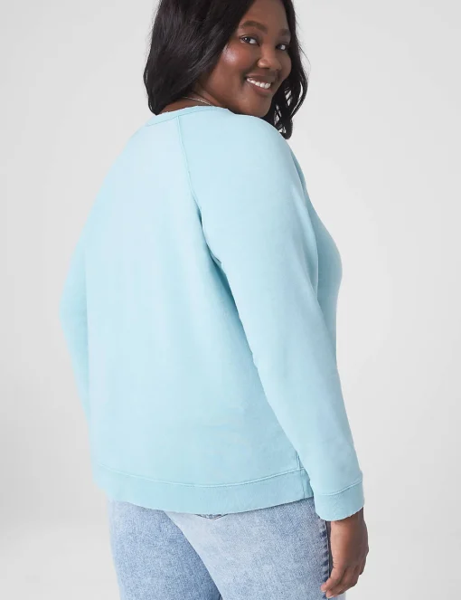 Knit Tops^Lane Bryant Classic Raglan-Sleeve Sweatshirt Tee Aquifer