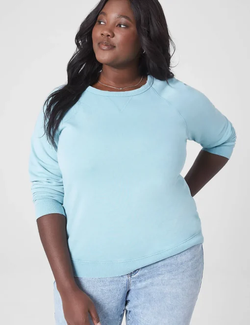 Knit Tops^Lane Bryant Classic Raglan-Sleeve Sweatshirt Tee Aquifer