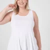 Knit Tops^Lane Bryant Classic Scoop-Neck Fit & Flare Tank White