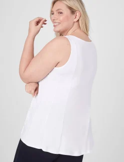 Knit Tops^Lane Bryant Classic Scoop-Neck Fit & Flare Tank White