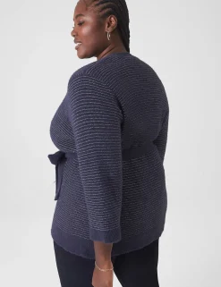 Sweaters^Lane Bryant Classic 3/4-Sleeve Belted Cardigan Night Sky