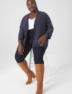 Sweaters^Lane Bryant Classic 3/4-Sleeve Belted Cardigan Night Sky