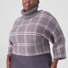 Sweaters^Lane Bryant Classic 3/4-Sleeve Mock-Neck Jacquard Crop Sweater Grey
