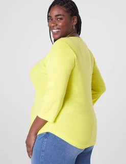 Knit Tops^Lane Bryant Classic 3/4-Sleeve Scoop-Neck Tee Meadowlark