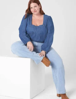Shirts & Blouses^Lane Bryant Classic Square-Neck Top Chambray
