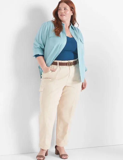 Knit Tops^Lane Bryant Classic Sweetheart-Neck Ribbed Tee Legion Blue